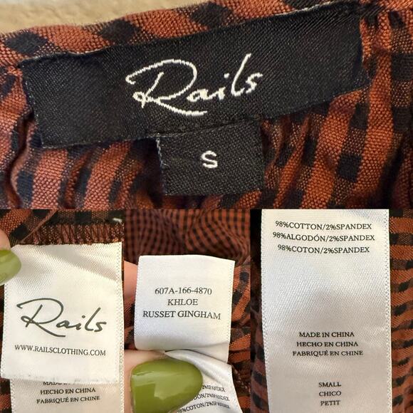 Rails Khloe Russet Gingham Dress size Small - Picture 6 of 6